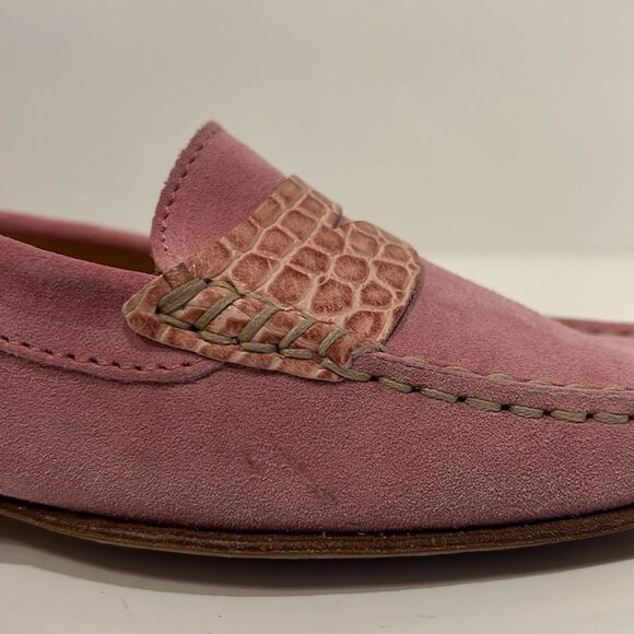 Fieramosca & Co. Pink‎ Suede/Leather Square Toe Kitten Heel Shoes Size 10 - Picture 13 of 16